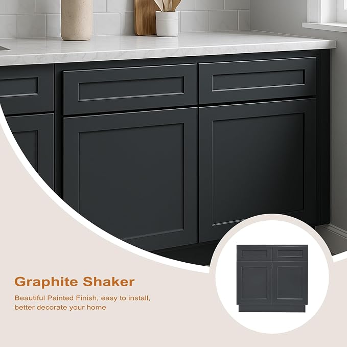 Kitchen Base Cabinet, Sideboard Cabinet, Kitchen Storage Island, 2 Drawers - Image 4