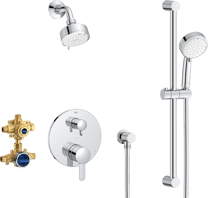 Grohe 29429000 Cosmopolitan Pressure Balance Shower Set, Starlight Chrome by Grohe