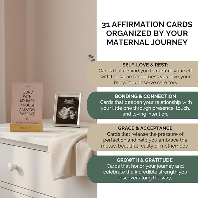 Pregnancy & Postpartum Gifts For Mom | 31 New Mom Affirmation Cards, Vanilla - Image 4