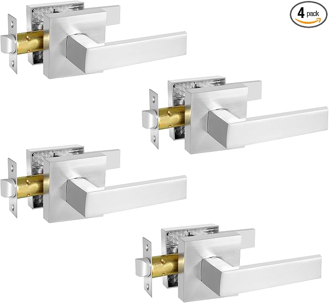 Passage Door Lever, Satin Nickel Interior Door Handles by RAZCC