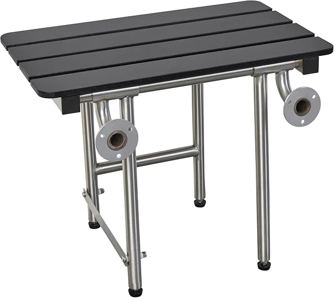 28-inch x 15-inch ADA Bariatric Folding Wall Mount Bathroom Shower Seat Bench - Image 5