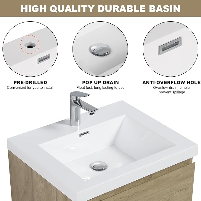 Floating Vanity Bathroom, 24 Inch Bathroom Vanity - Image 4