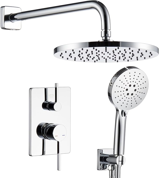 Shower System Set Includes 10-Inch Rainfall Shower Head, 3-Setting Handheld by AONEON