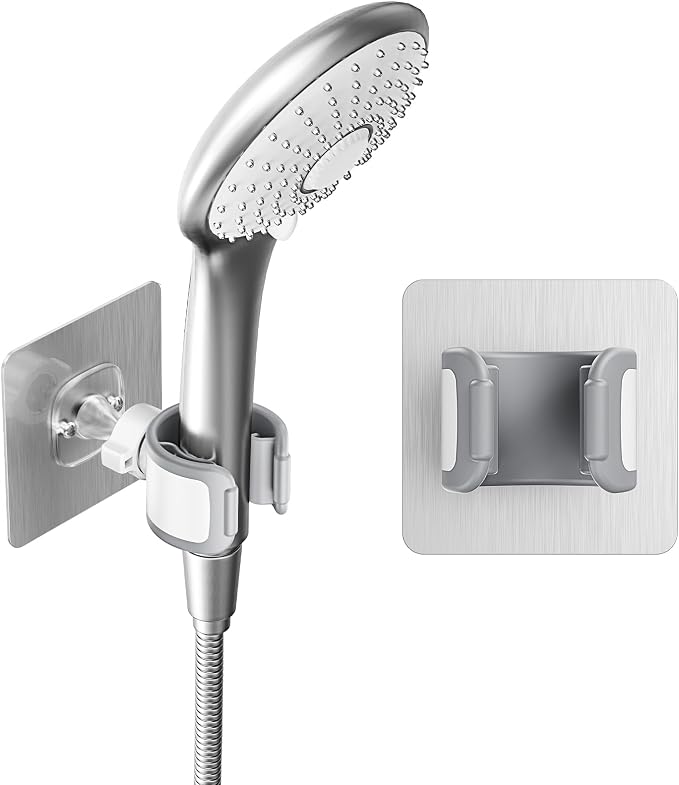 Adjustable Wall Mounted Shower Head Holder, Strong Adhesive & Drilling 2 by Blissfuhue