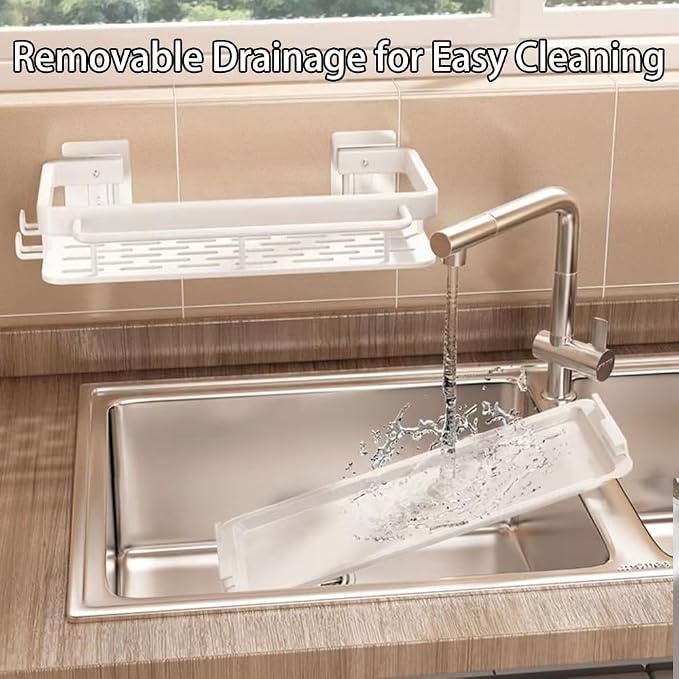 Sponge Holder Kitchen Sink Caddy Organizer Wall Mount Sponge Holder - Image 7