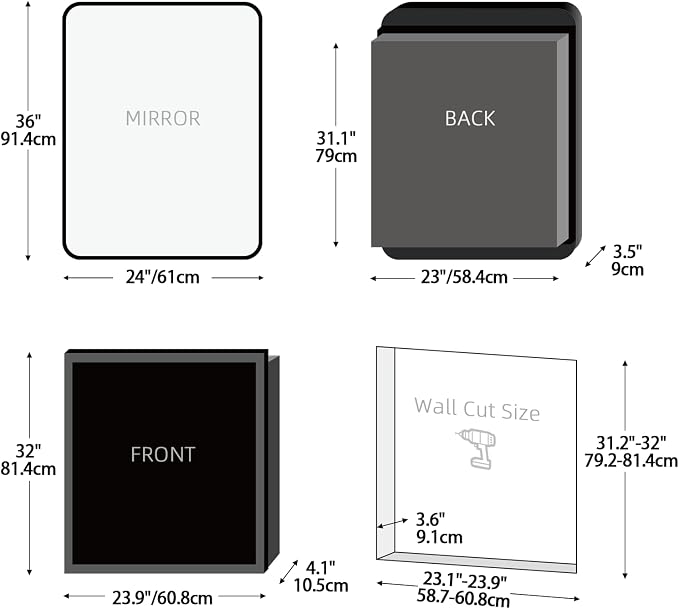 Rectangle Bathroom Medicine Cabinet - Image 4