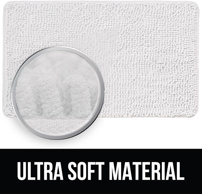KANGAROO Bathroom Rugs, Chenille Soft Absorbent Bath Rug, Shaggy Shower Mat - Image 4