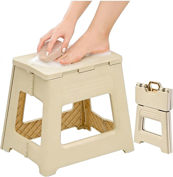 Foldable Shower Stool for Shaving Legs, Plastic Shower Foot Rest for Inside by Unknown