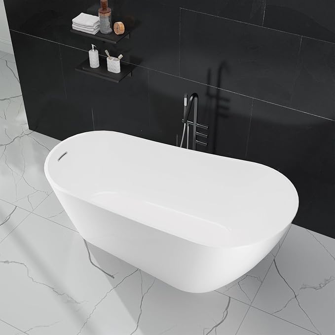 ‎59 Inch Acrylic Freestanding Bathtub, Bathtub by Unknown