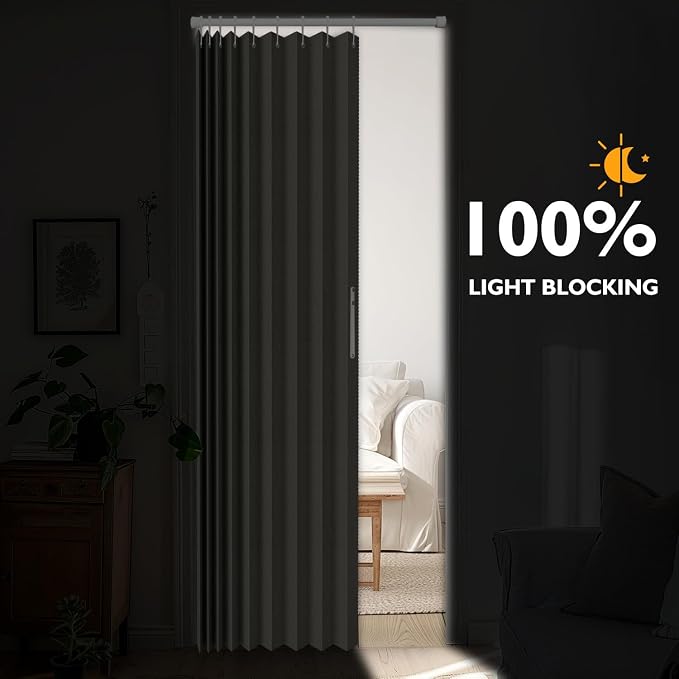 100% Blackout Fabric Folding Door Curtain - Image 2