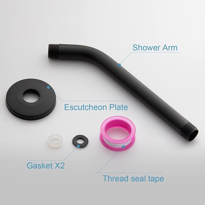 OFFO Shower Arm with Flange, 10 in Wall Mount Replacement Angle Shower Head Arm - Image 6
