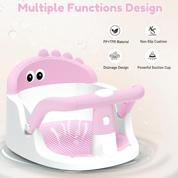 Baby Bath Seat for Babies 6 Months & Up Sitting Up, Non-Slip Baby Bath Chair - Image 3