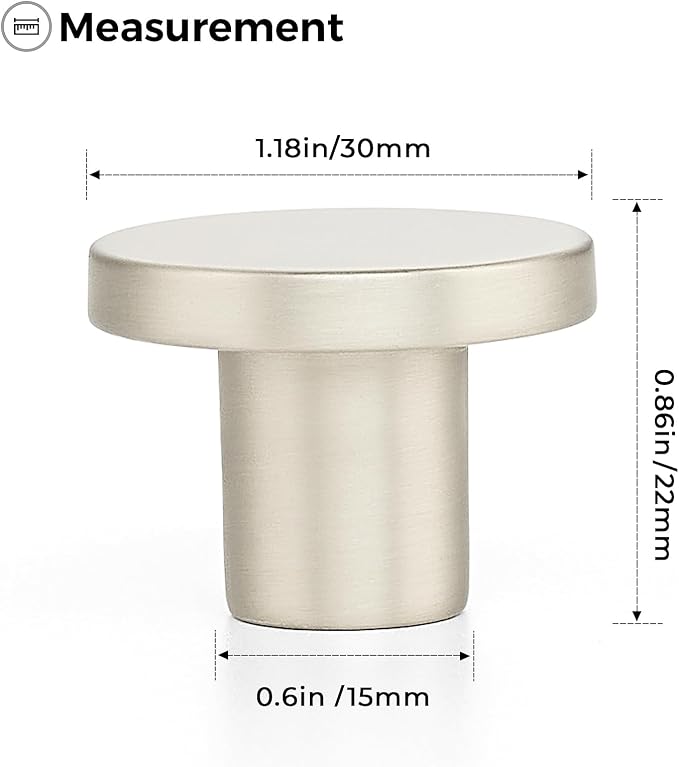 Ravinte 40 Pack Cabinet Knobs Brushed Nickel Kitchen Cabinet Knobs Round - Image 3