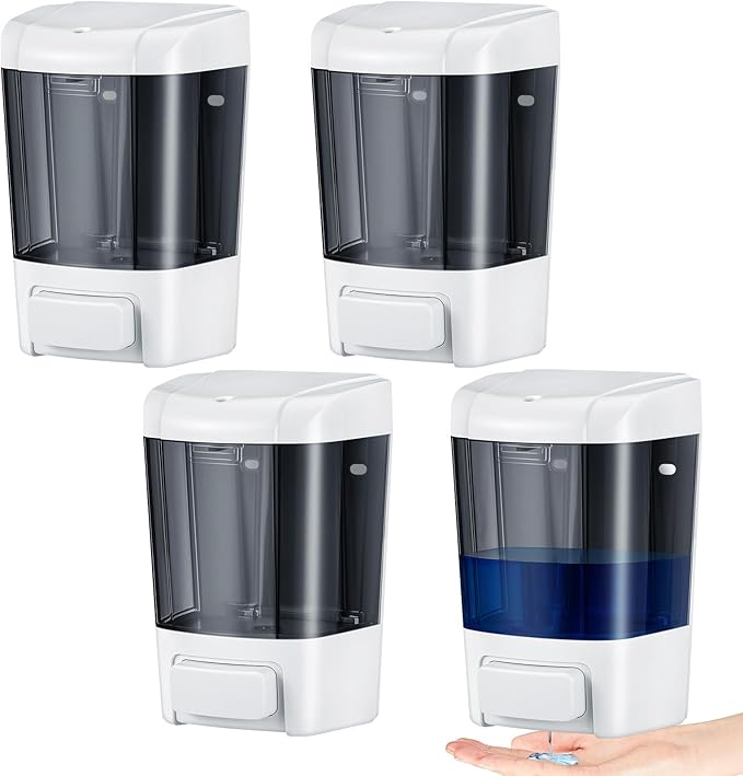 Hushee 4 Pcs Plastic Wall Mounted Soap Dispenser Commercial Manual Soap by Hushee