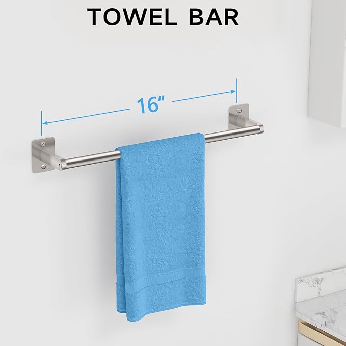 Brushed Nickel Bathroom Accessories Set, 4 Pieces Bathroom Hardware Set - Image 2