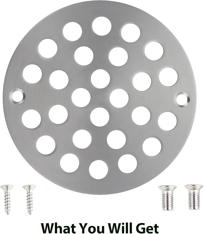 4 Inch Shower Drain Cover, Round Screw-in Floor Drain Cover, Easy-to-Install - Image 4
