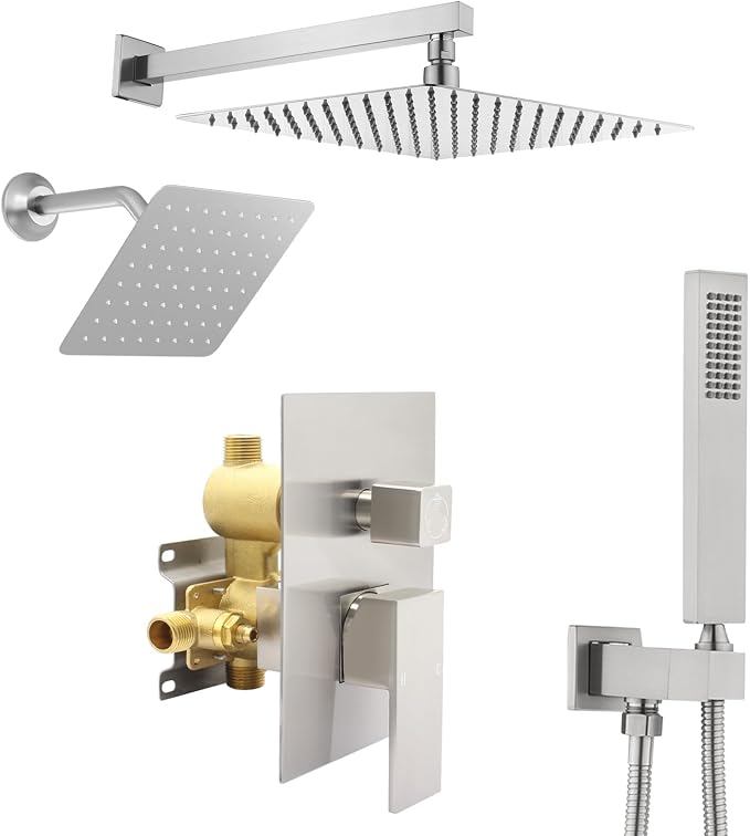 12" Shower Faucet Set Rain Shower System by NPYSVSSS