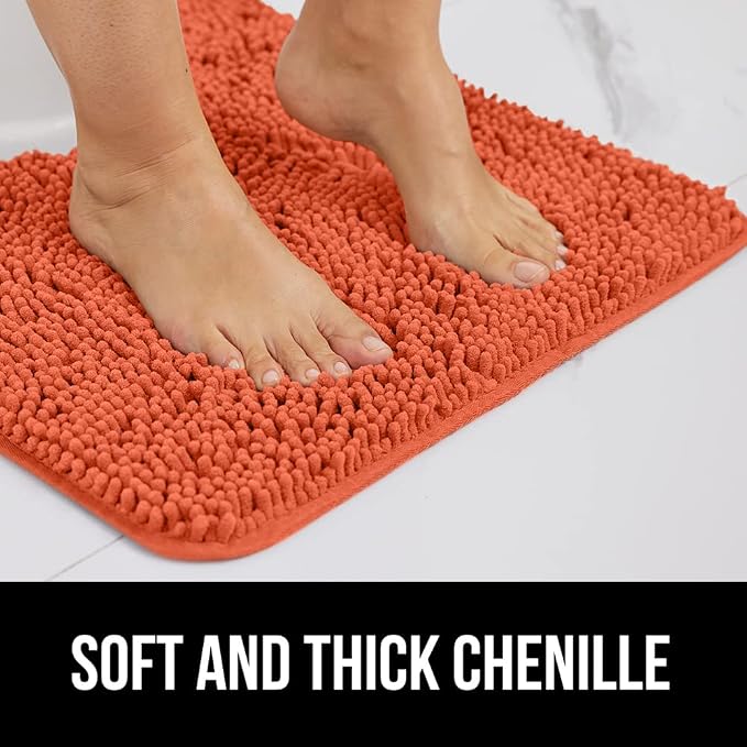 GORILLA GRIP Bath Rug Mat 44x26, Thick Soft Absorbent Chenille, Quick Dry - Image 3