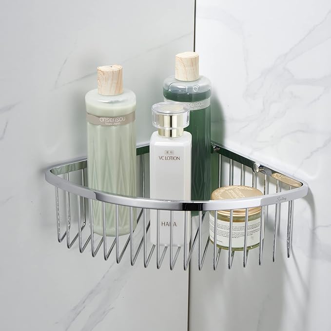 Bathroom Shower Caddy Corner Shelf Basket, Ultra Sturdy Rust-Proof Stainless by GORDEE