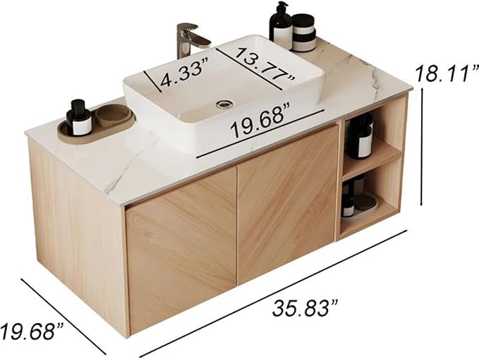 36'' Floating Vanity Bathroom, Single Bathroom Vanity - Image 2