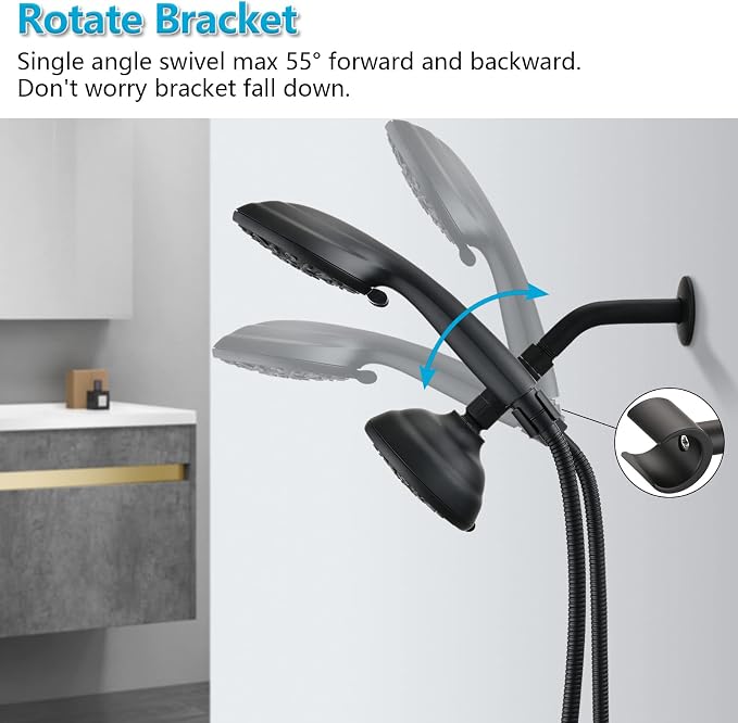 PDPBath Solid Brass Shower Arm 3 Way Shower Diverter Valve - Image 5