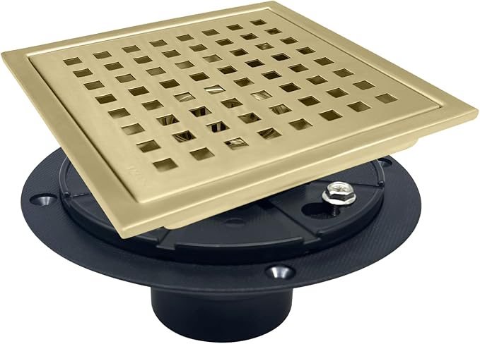 6 Inch Square Shower Drain by KOOTTI