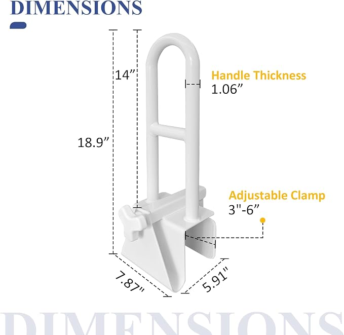 Bathtub Safety Rail Adjustable Shower Grab Bar - Image 2