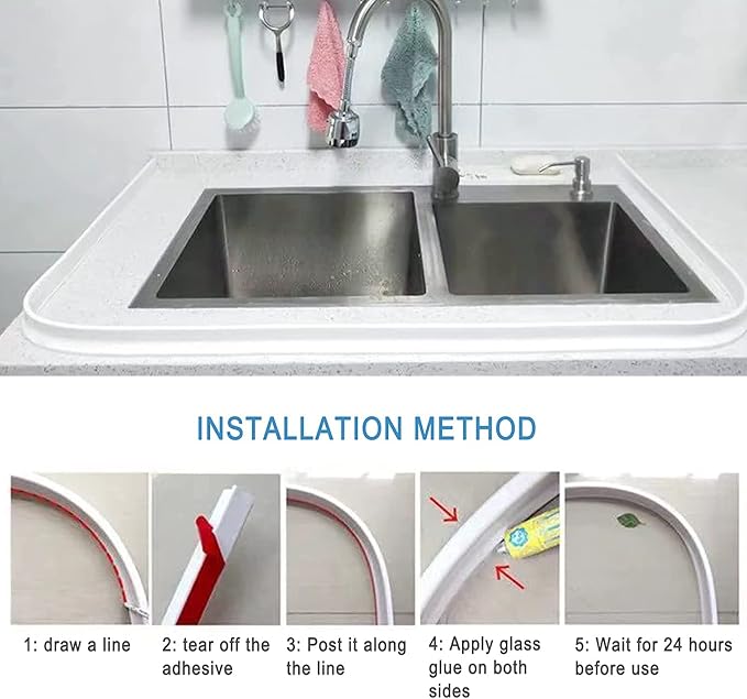 Collapsible Shower Water Guard Water Splash Guard Water Dam Barrier Shower - Image 3
