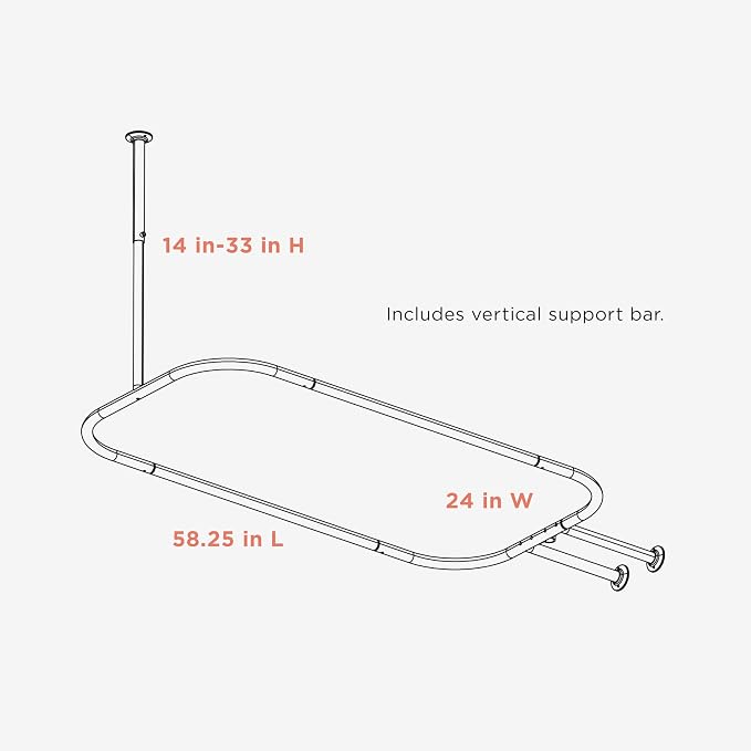 Zenna Home Rustproof Round Shower Curtain Rod - Image 6