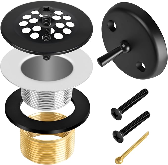 Matte Black Trip Lever Bath Tub Drain Kit, Universal by Unknown