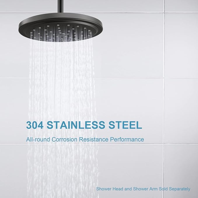 OFFO Shower Arm with Flange, 24 in Ceiling Mount Replacement Rain Shower Head - Image 3
