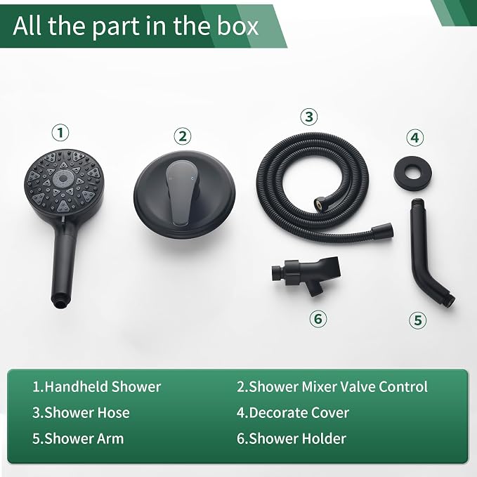 Shower Faucet Set with 7 Functions Handheld Shower Head Filter Shower Combo Set - Image 7