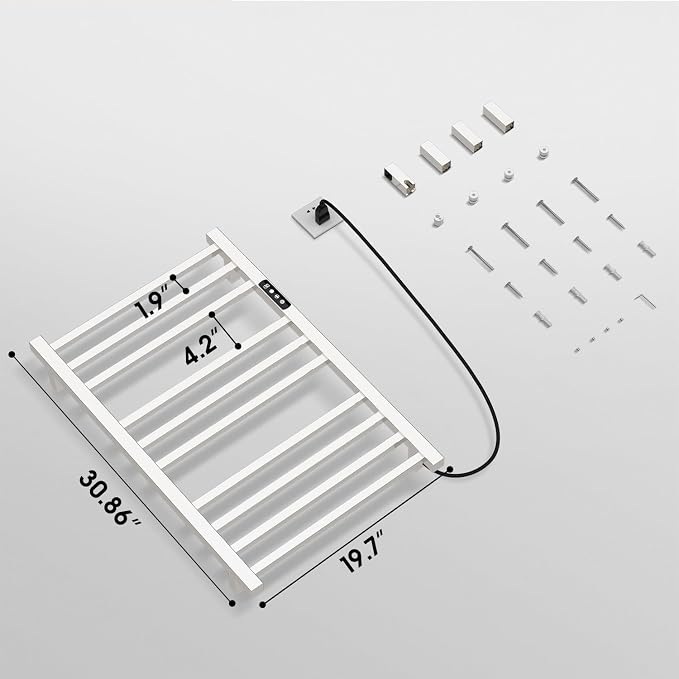 Towel Warmer, 10-Bar 304 Compact Stainless Steel Towel Warmer Rack - Image 5