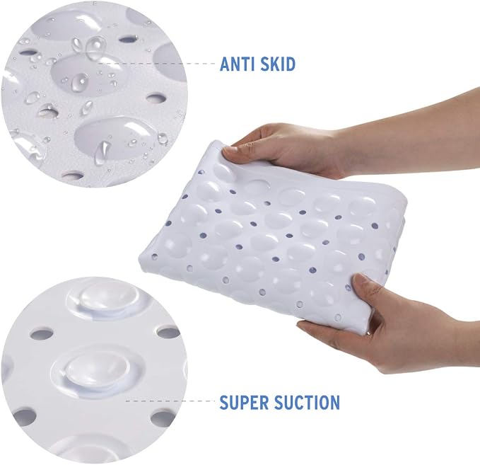 AmazerBath Bath Tub Mat, Medium Size 27.6 x 15 Inches Non-Slip Shower Mats - Image 3
