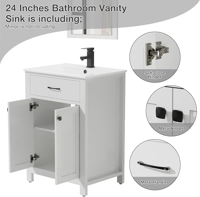 LUCKWIND 24" Bathroom Vanity - Image 3