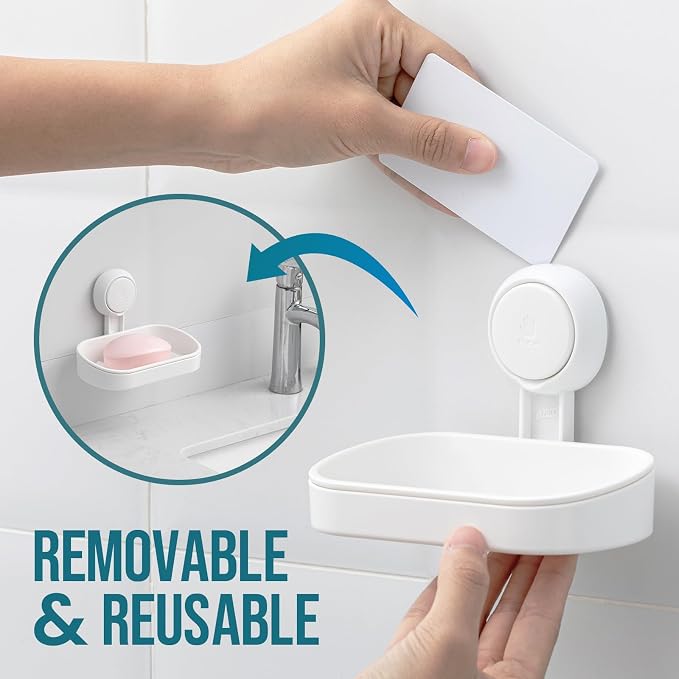 TAILI Soap Dish Soap Holder Suction Cup Powerful Vacuum Suction, Strong Bar - Image 7