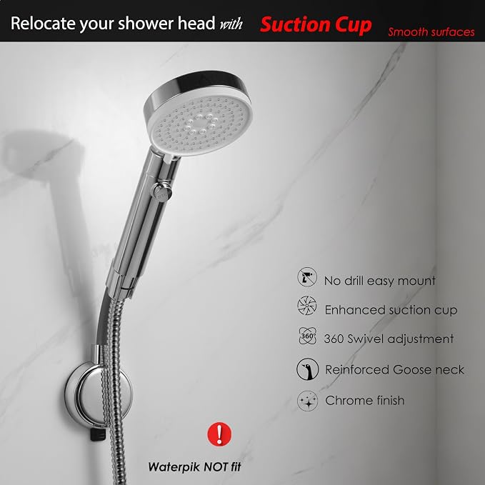Suction Cup Handheld Shower Head Holder - Image 2