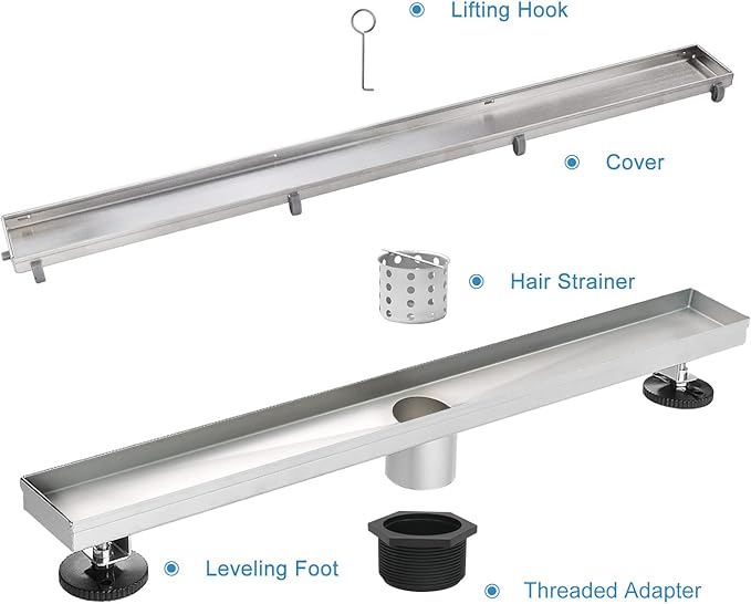 Linear Shower Drain, 32 inch Drain - Image 6