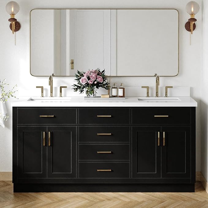 ARIEL Hepburn 73 in. Double Rectangle Sink Vanity by Ariel
