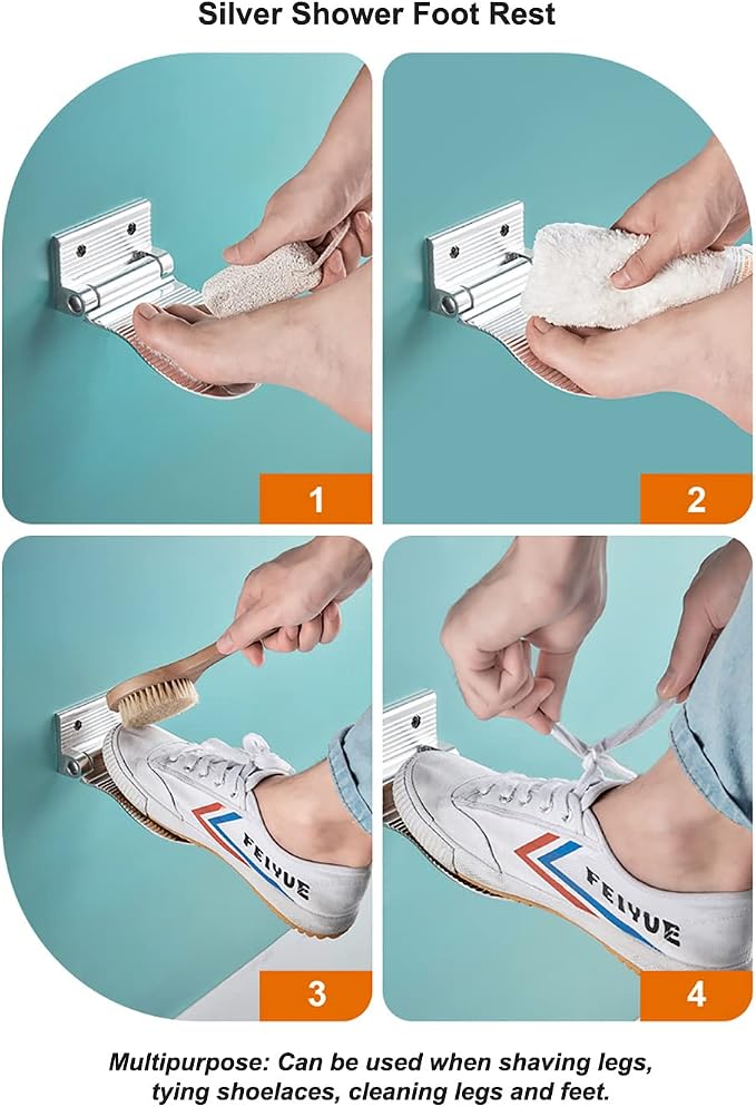 Shower Foot Rest, Modern Folding Foot Rest - Image 6
