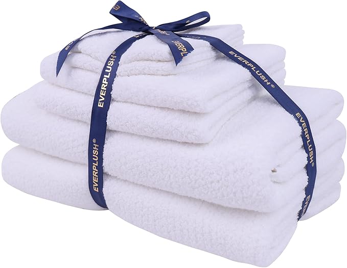 Everplush Diamond Collection 6-Piece Bath Sheet Towel Set, Soft Plush Jacquard by Everplush