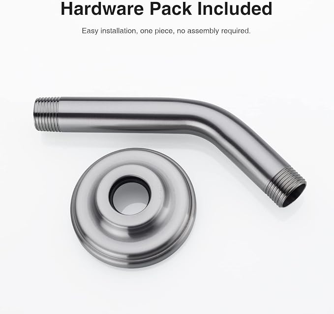 6 Inch Angled Shower Arm with Flange Stainless Steel Wall Mounted Extension Arm - Image 6