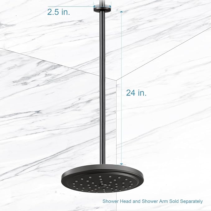 OFFO Shower Arm with Flange, 24 in Oil Rubbed Bronze Ceiling Mount Replacement - Image 5