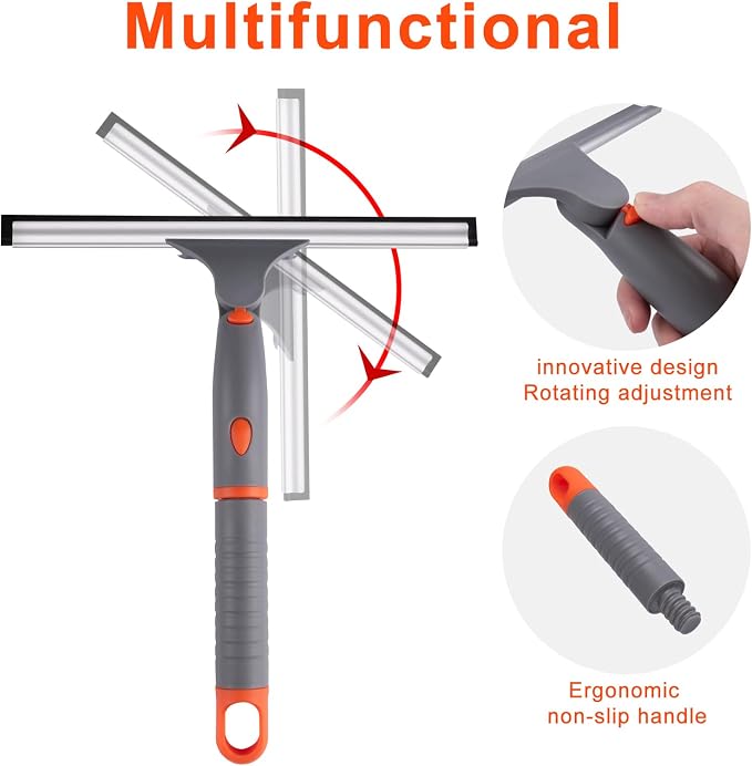 ITTAHO Swivel Shower Squeegee for Glass Doors, All-Purpose Anti-Slip Window - Image 3