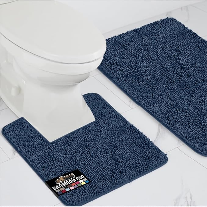 GORILLA GRIP Bathroom Rug Sets, Soft Chenille 2 Piece Area Rugs Set, Toilet by GorillaGrip