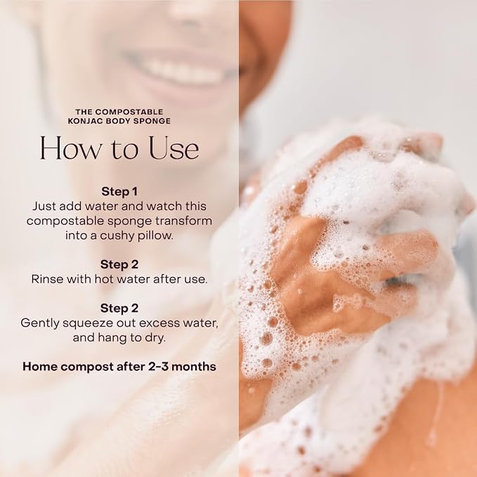 Everist The Compostable Konjac Sponge, 100% Natural Plant-Fiber Cleansing & - Image 5