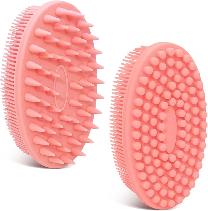 Soft Silicone Body Scrubber 2PCS, Dual-Side Silicone Loofah by GEENOA