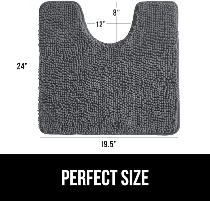 GORILLA GRIP Plush Absorbent Shaggy Chenille Bath Rug Mat - Image 2
