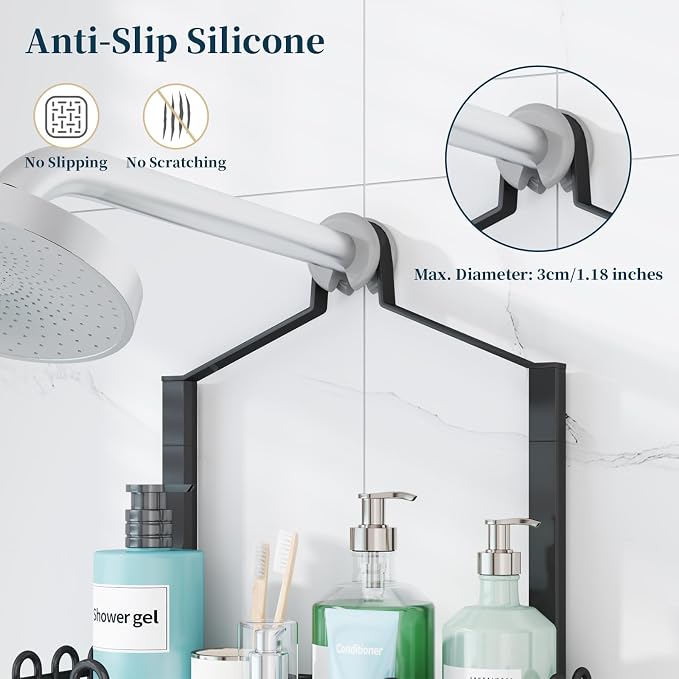 Consumest Shower Caddy Hanging – Rustproof Over Shower Head Hanger - Image 4