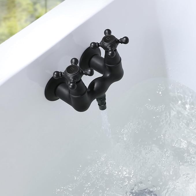 SUMERAIN Vintage Leg Tub Filler 3-3/8-Inch Center Wall Mount Tub Faucet - Image 5